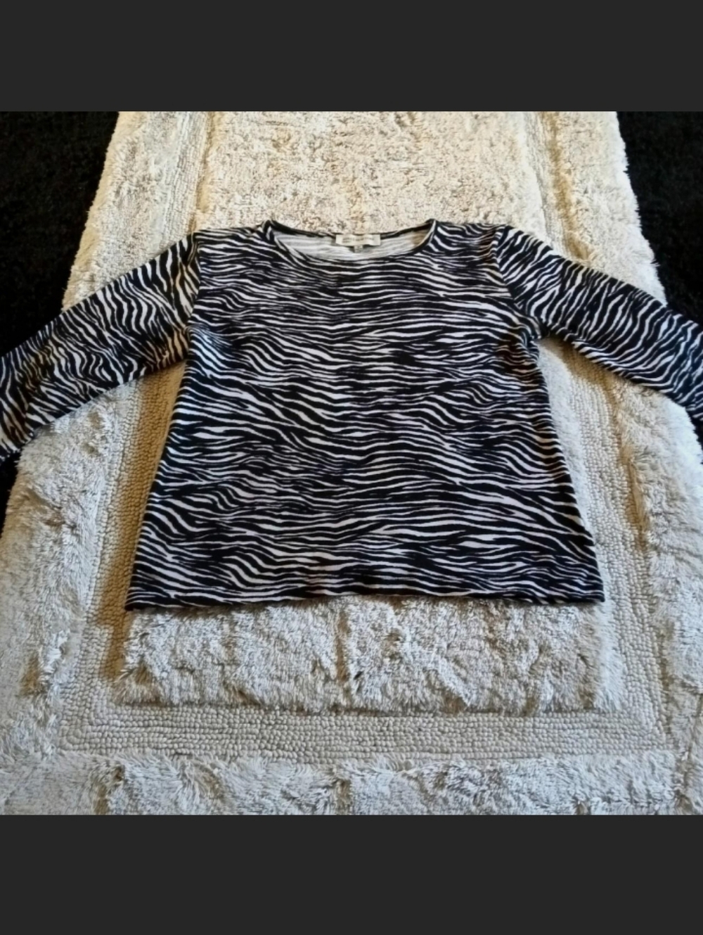 Jones New York Black and White Zebra Print Top